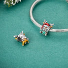 Christmas Deer Charm - Sterling Silver & Enamel For Pandora Bracelet