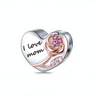 Pandora Fitting Mom Charm, I Love Mom Heart Charm For Pandora Bracelet, Mom Heart Charm For Charm Bracelet, Birthday Gifts For Her